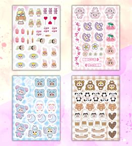 Cute Baby My DIY Sticker Book 24 * 17 cm 16 Sayfa Özel Tasarım Rengarenk Sticker Kitabı