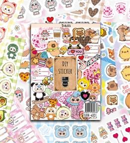 Cute Baby My DIY Sticker Book 24 * 17 cm 16 Sayfa Özel Tasarım Rengarenk Sticker Kitabı