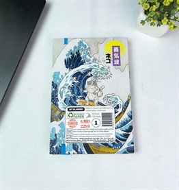 Dalga Kedi Tasarımlı Lastikli Defter