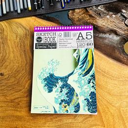 Dalga Tasarımlı A5 Sketch Book - Eskiz Defteri