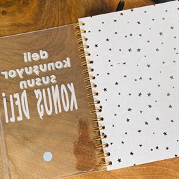 Deli Konuşuyor Susun Tasarımlı Çanta Kapaklı Spiralli Defter