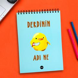 DERDİNİN ADI NE 21X28,80 ÜSTEN SPİRALLİ AC A4 NOT DEFTERİ