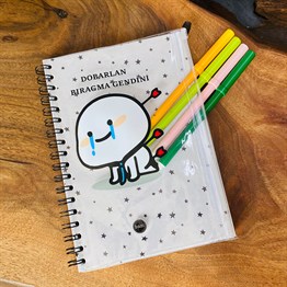 Dobarlan Bıragma Gendini Tasarımlı Çanta Kapaklı Spiralli Defter