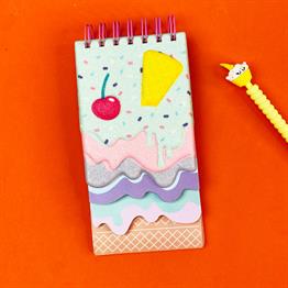 Dondurma Tasarımlı Kabartmalı Defter