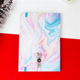 Elmas Mottolu Tasarım Lastikli Defter