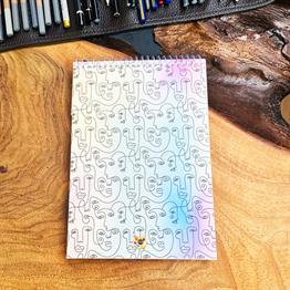 Face Art Tasarımlı A5 Sketch Book - Eskiz Defteri