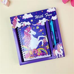 Flamingo Tasarımlı Kilitli Günlük Defter Ve Kalem Set