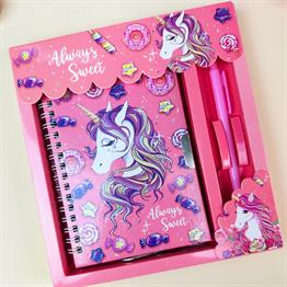 Flamingo Tasarımlı Kilitli Günlük Defter Ve Kalem Set