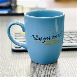 Follow Your Dreams Blue Printed Mug