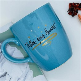 Follow Your Dreams Blue Printed Mug