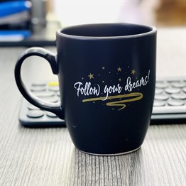 Follow Your Dreams Black Printed Mug