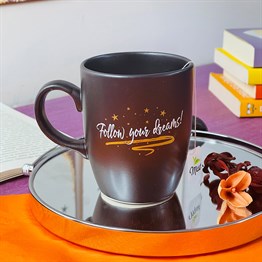 Follow Your Dreams Black Printed Mug