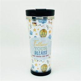Follow Your Dreams Balon Tasarımlı 400 Ml Kağıt Termos