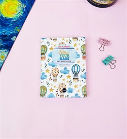 Follow Your Dreams Balon Tasarımlı Sert Kapaklı Lastikli Mini Defter