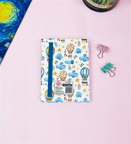 Follow Your Dreams Balon Tasarımlı Sert Kapaklı Lastikli Mini Defter