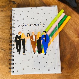 Friends Tasarımlı Çanta Kapaklı Spiralli Defter