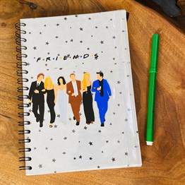 Friends Tasarımlı Çanta Kapaklı Spiralli Defter
