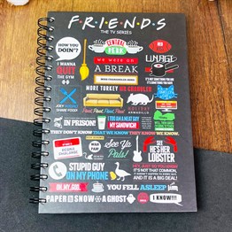 Friends Tasarımlı Çizgili Spiralli Defter 