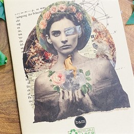 Girl Art Tasarımlı Geri Dönüşümlü Kraft Defter