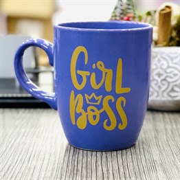 Girl Boss Altın Yaldız Baskılı Purple Printed Mug