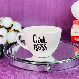Girl Boss White Printed Cup