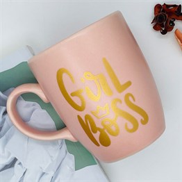 Girl Boss Pink Printed Mug