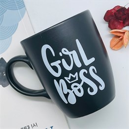 Girl Boss Black Printed Mug