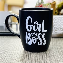 Girl Boss Black Printed Mug