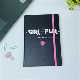 Girl Power Tasarımlı Lastikli Defter
