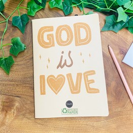 God Is Love Tasarımlı Geri Dönüşümlü Kraft Defter