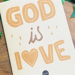 God Is Love Tasarımlı Geri Dönüşümlü Kraft Defter