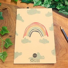 Gökkuşağı Tasarımlı Geri Dönüşümlü Kraft Defter