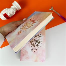 Gökyüzü  Tasarımlı Kalın Kitap Görünümlü Defter Ve Bez Çanta