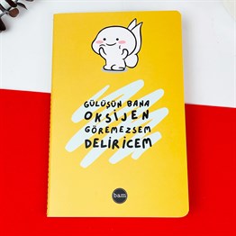 Gülüşün Bana Oksijen Tasarımlı Terzi Dikişli Defter
