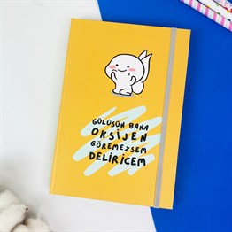 Gülüşün Bana Oksijen Tasarımlı Lastikli Defter