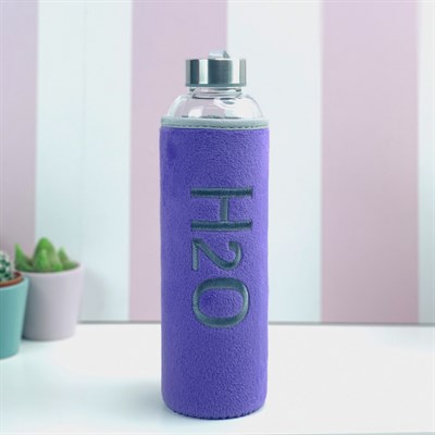 H20 Peluş Kılıflı Cam Matara