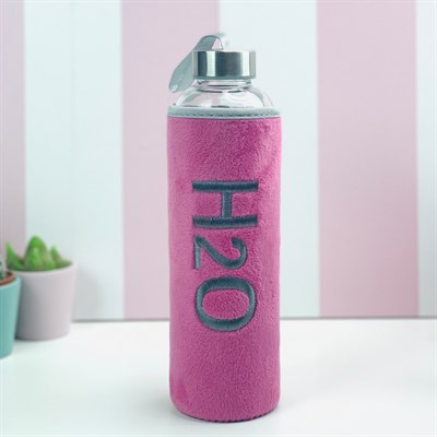 H20 Peluş Kılıflı Cam Matara