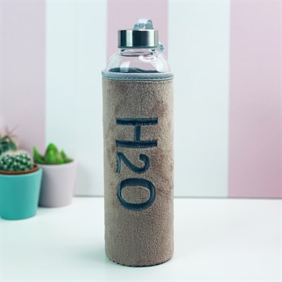 H20 Peluş Kılıflı Cam Matara