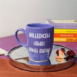 Halledicem Ama Hangi Birini Purple Printed Mug