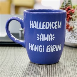 Halledicem Ama Hangi Birini Purple Printed Mug