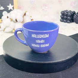 Halledicem Ama Hangi Birini Tasarımlı Mor Çay Fincanı Toptan
