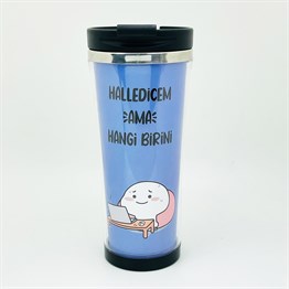 Halledicem Ama Hangi Birini  Tasarımlı 400 Ml Kağıt Termos