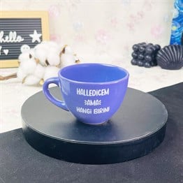 Halledicem Ama Hangi Birini Tasarımlı Mor Çay Fincanı Toptan