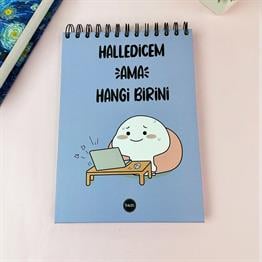 Halledicem Ama Hangi Birini Tasarımlı Üstten Spiralli Defter