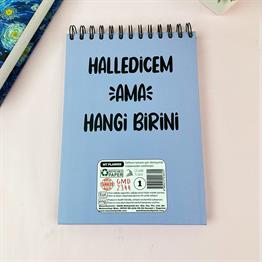 Halledicem Ama Hangi Birini Tasarımlı Üstten Spiralli Defter