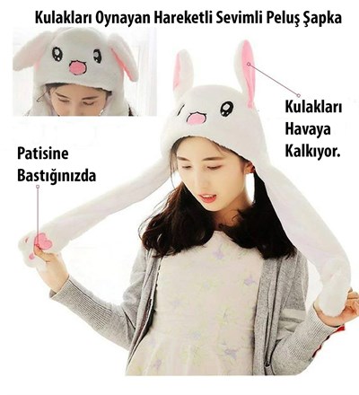 Hareketli Tavşan Şapka Toptan