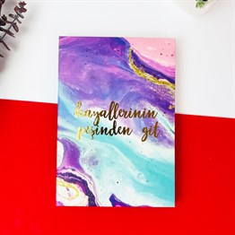 Hayallerinin Peşinden Git Tasarımlı Lastikli Defter