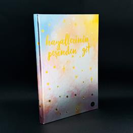 Hayallerinin Peşinden Git Tasarımlı Metal Kapaklı Lastikli Defter