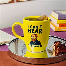 I Cant Hear The Haters Yellow Printed Mug
