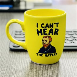 I Cant Hear The Haters Yellow Printed Mug